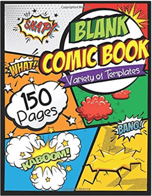 Use this notebook with blank comic book templates to make your own comic!
