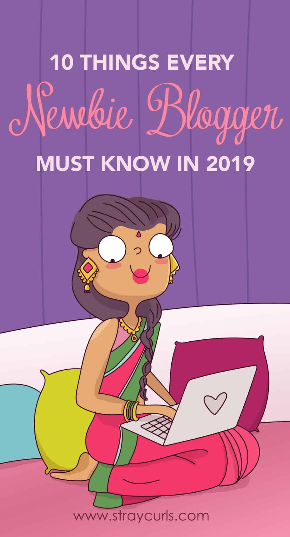 Trying to grow your brand new blog? Learn how to increase your blog traffic with these super new blogger tips! Grow your blog's engagement from scratch with these few tips! #blog #blogger #bloggingtips Indian Woman illustration, Indian woman in a saree