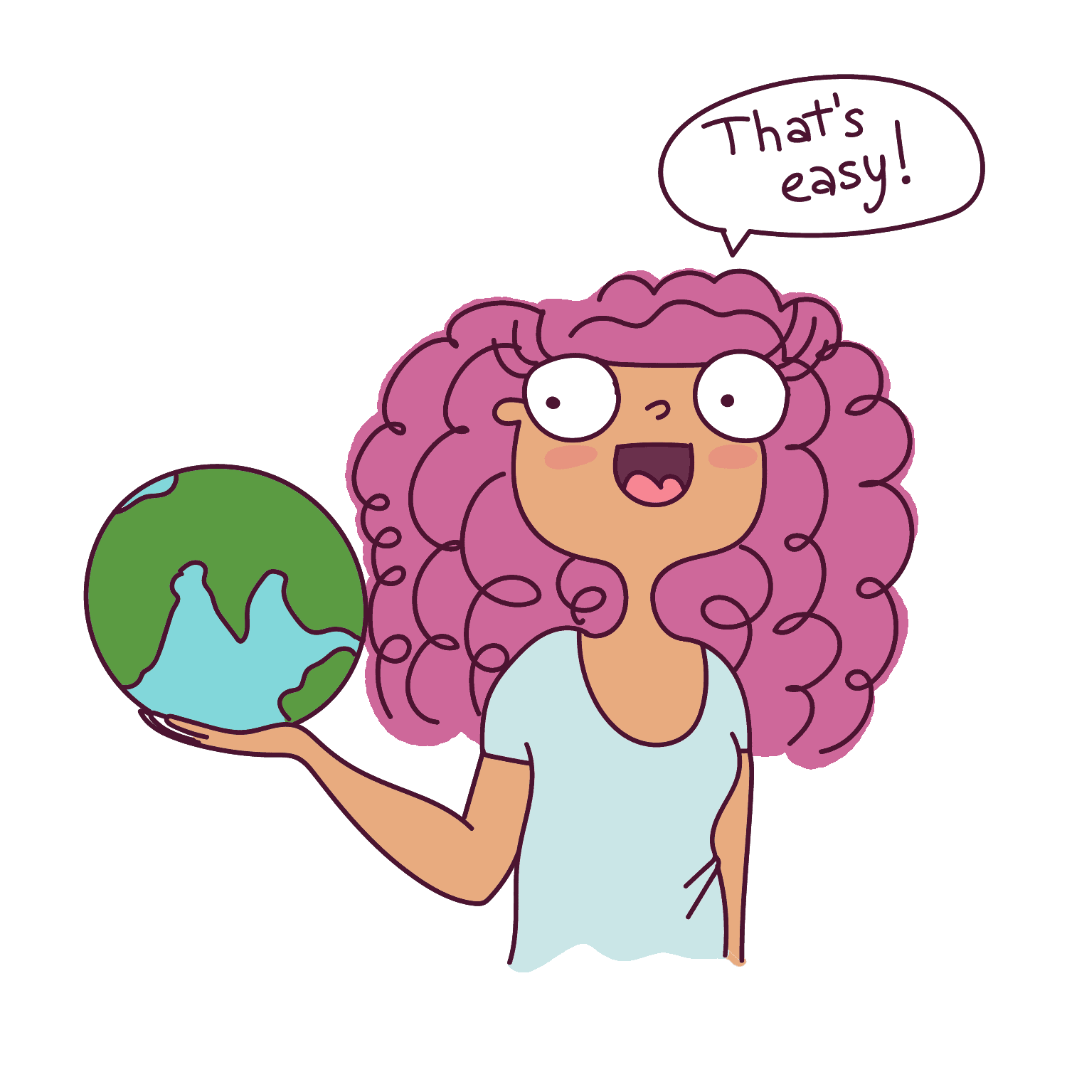 Writing a viral blog post that's out of this world brilliant isn't hard if you know the secret formula. Read this post to find out how. Girl holding globe illustration.