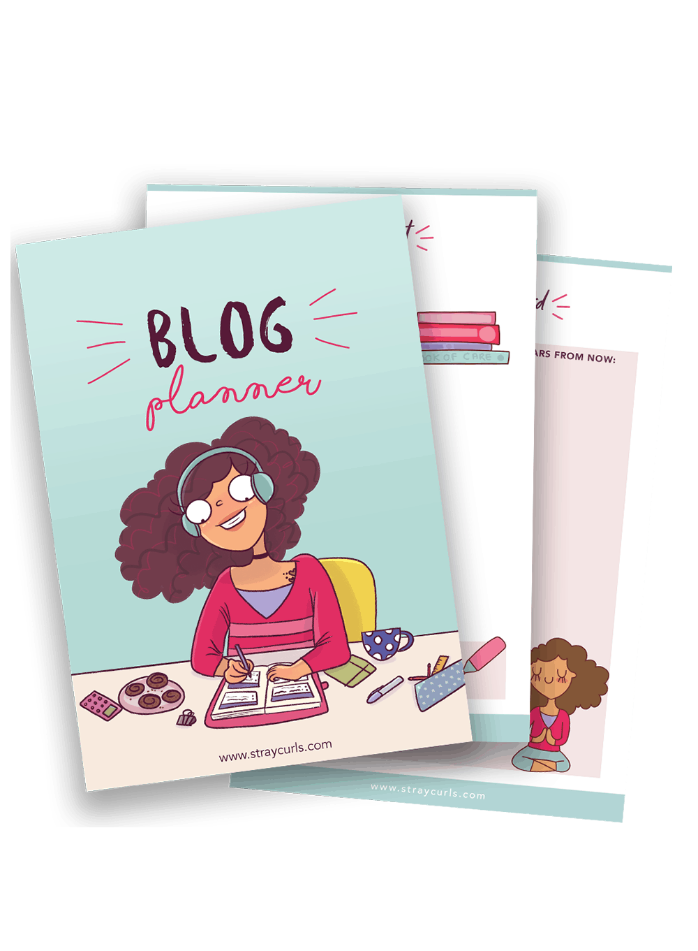 This free printable blog planner is not only super cute with little girl and cat stickers but is also super functional! Stay super organised and keep track of all your blogging goals by downloading this 12 page blog planner! #blogplanner #plannerlife #planner #girlboss #free #freeprintable #blogging