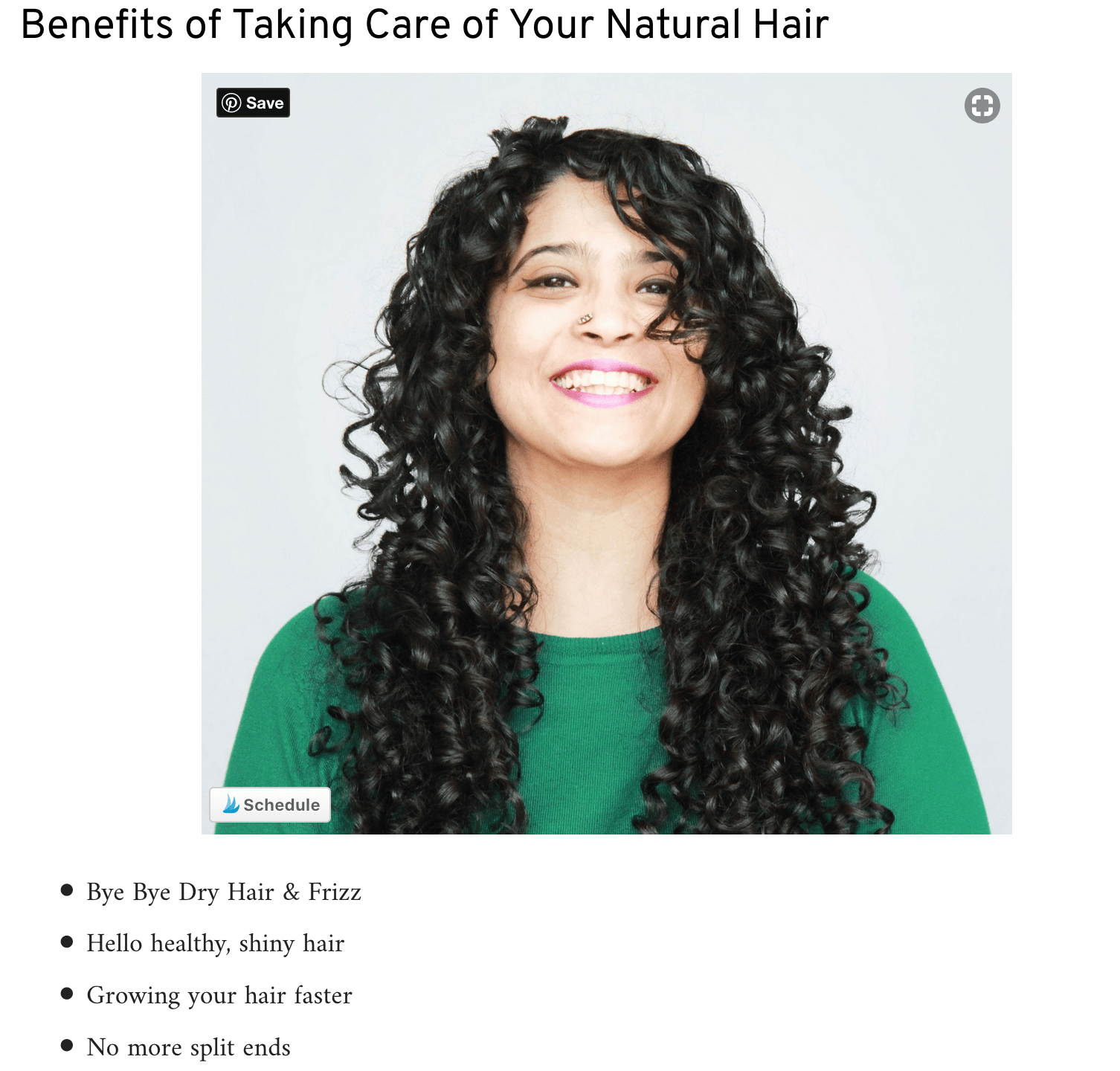 Pallavi writes beautiful content for her curly hair blog. Anyone reading her posts will know that she is an expert in Curly Hair Topics. So, it's very easy for her to endorse curly hair products and people won't hesitate to buy them!