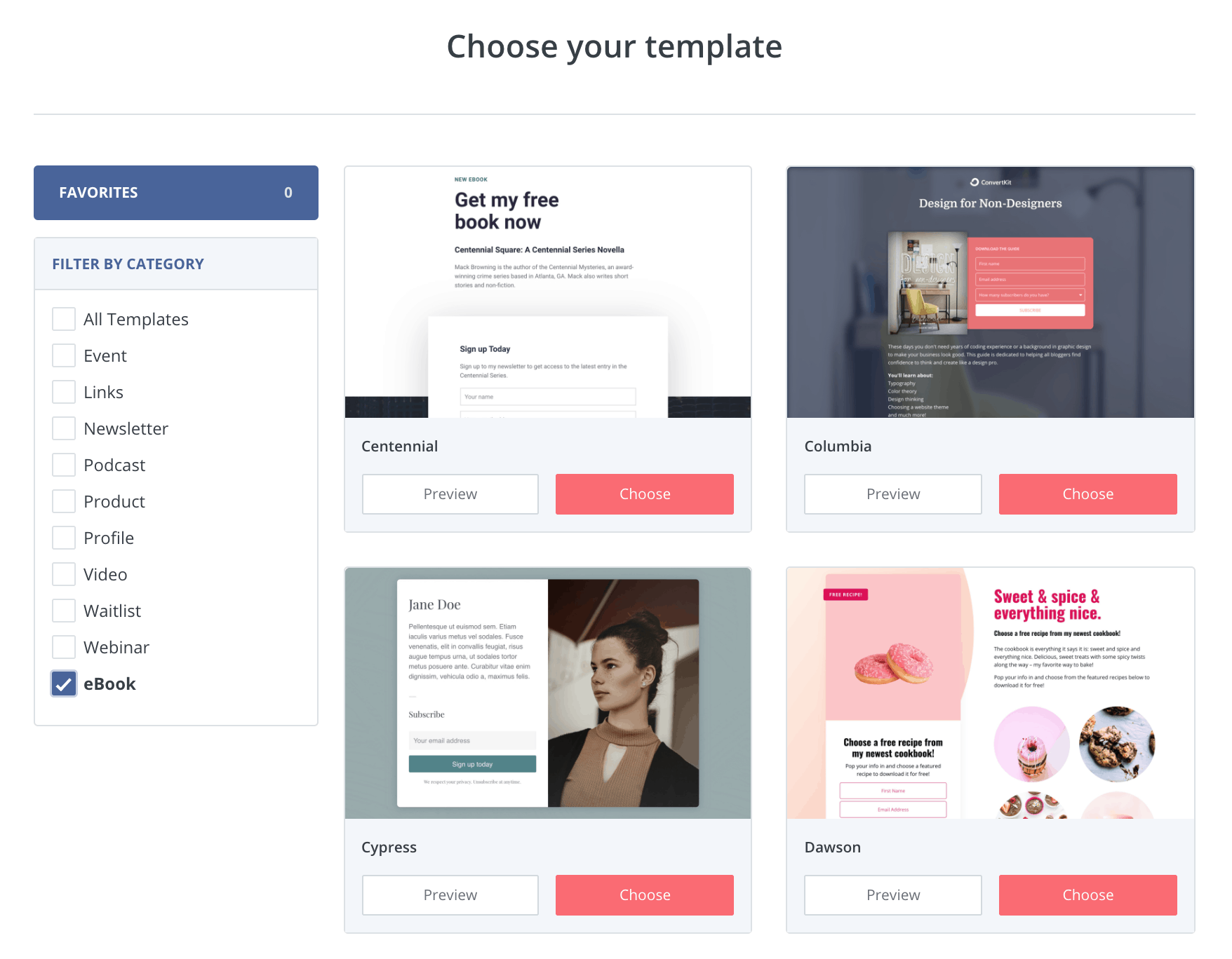And there are loads of templates to choose from with ConvertKit