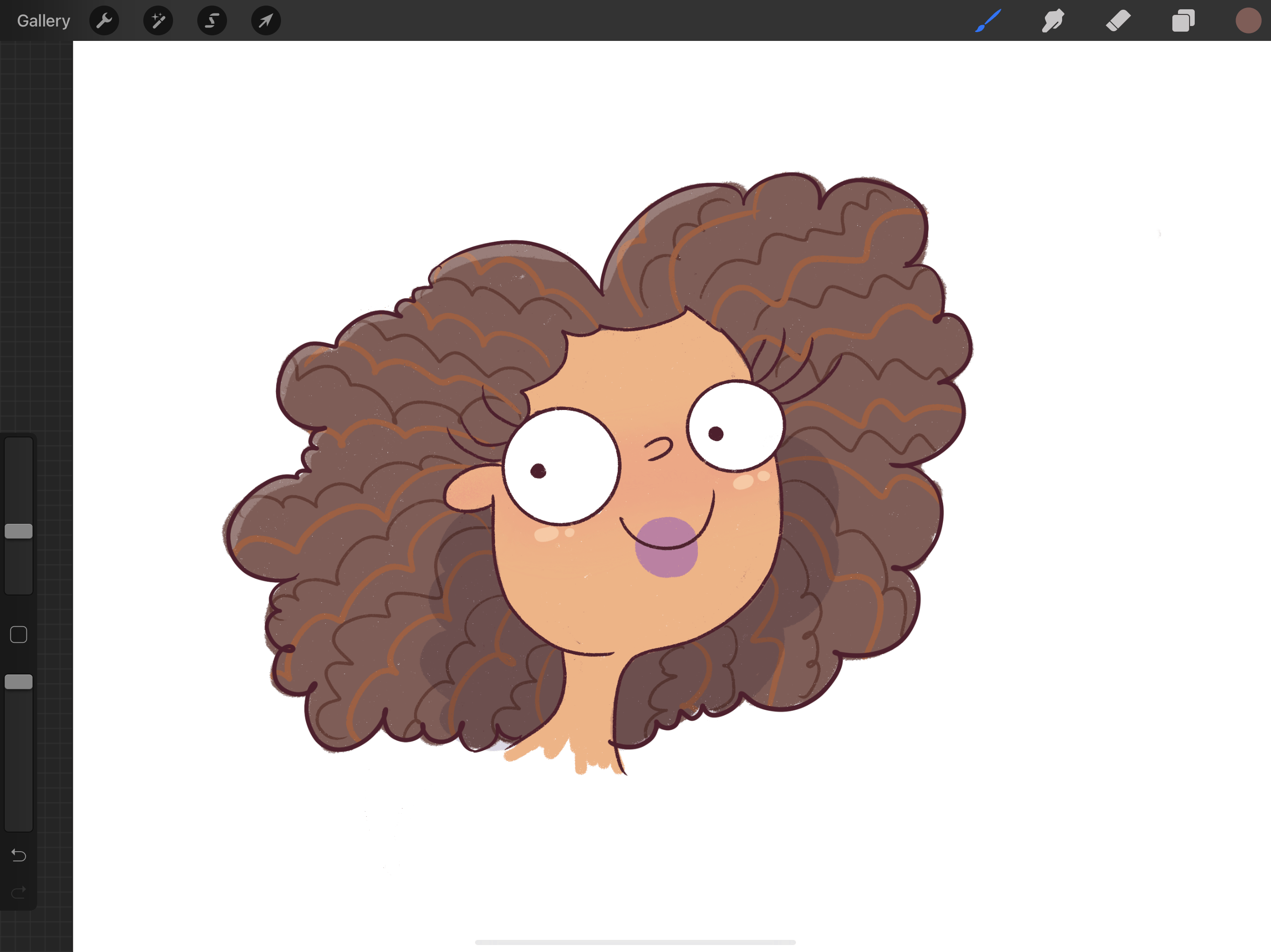 Cartoon Kid with Blue Curly Hair - wide 9