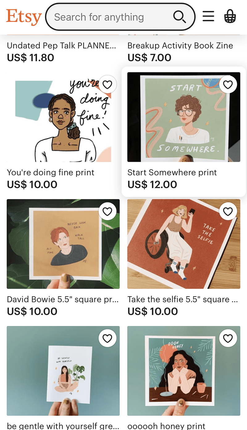 You can link to your Etsy store from your instagram account to sell your art on Instagram